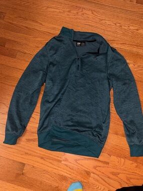 Dark Teal Quarter-Zip Pullover Sweatshirt